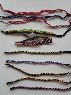 Assorted Handmade Friendship Bracelet lot of 10 Braided, woven, and beads